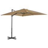 Utendørs parasoll med bærbar base gråbrun