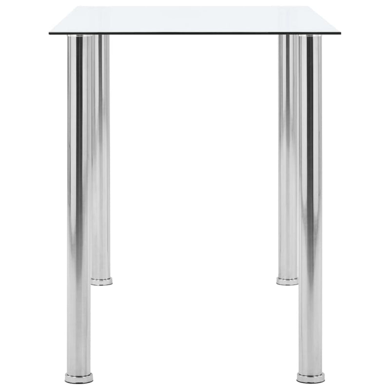 Spisebord gjennomsiktig 120x60x75 cm herdet glass