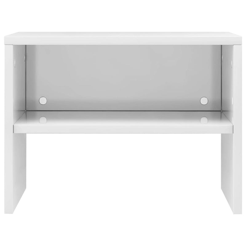Nattbord høyglans hvit 40x30x30 cm sponplate