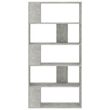 Bokhylle/Romdeler betong grå 80x24x159 cm sponplate
