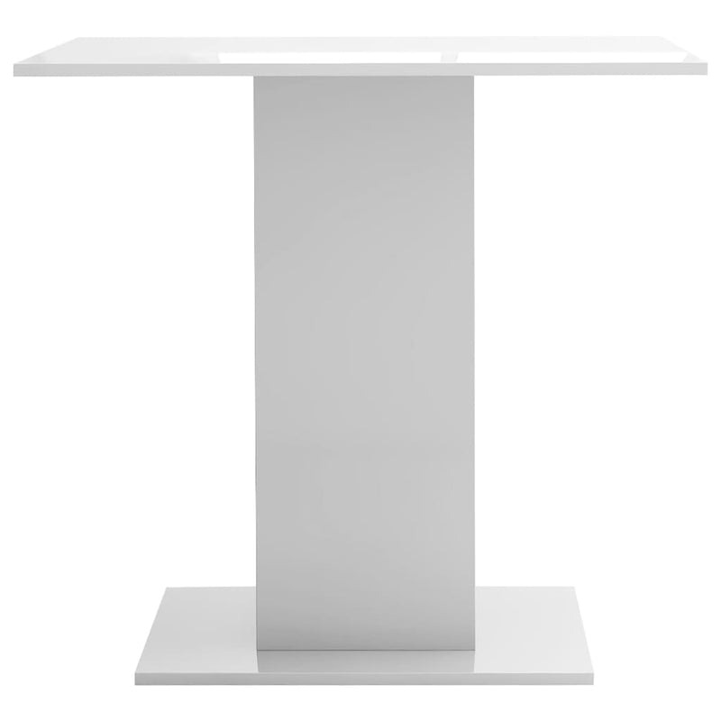 Spisebord høyglans hvit 80x80x75 cm sponplate