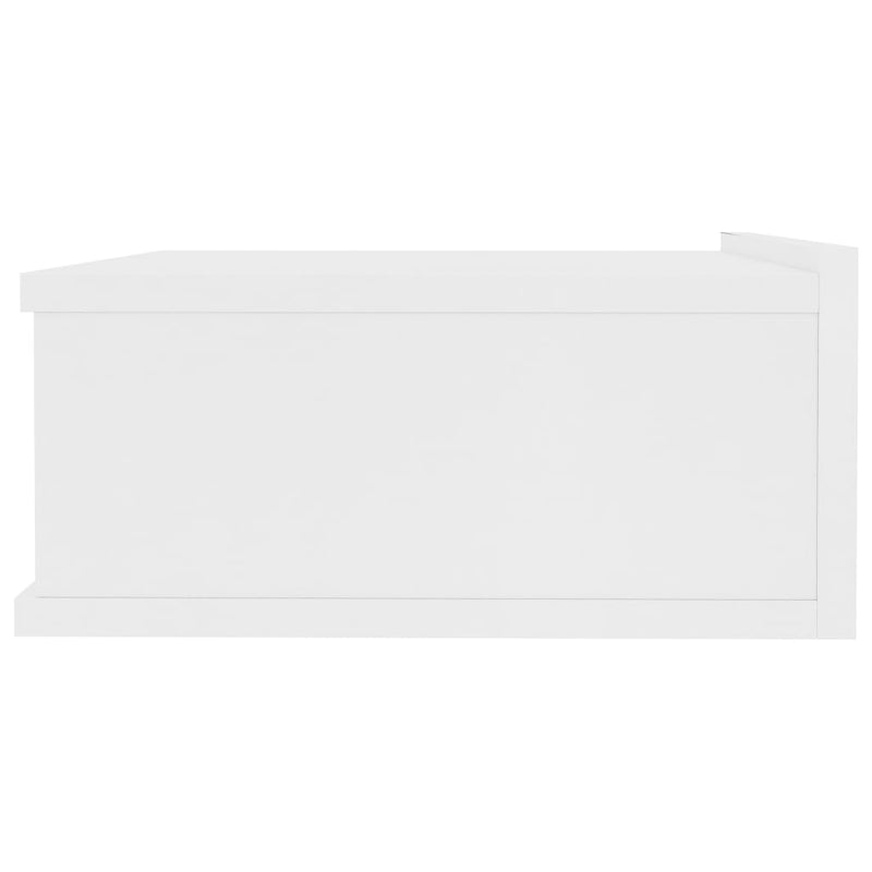 Flytende nattbord hvit 40x30x15 cm sponplate
