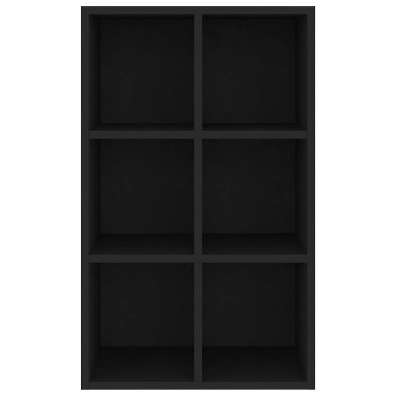 Bokhylle/skjenk svart 66x30x97,8 cm sponplate