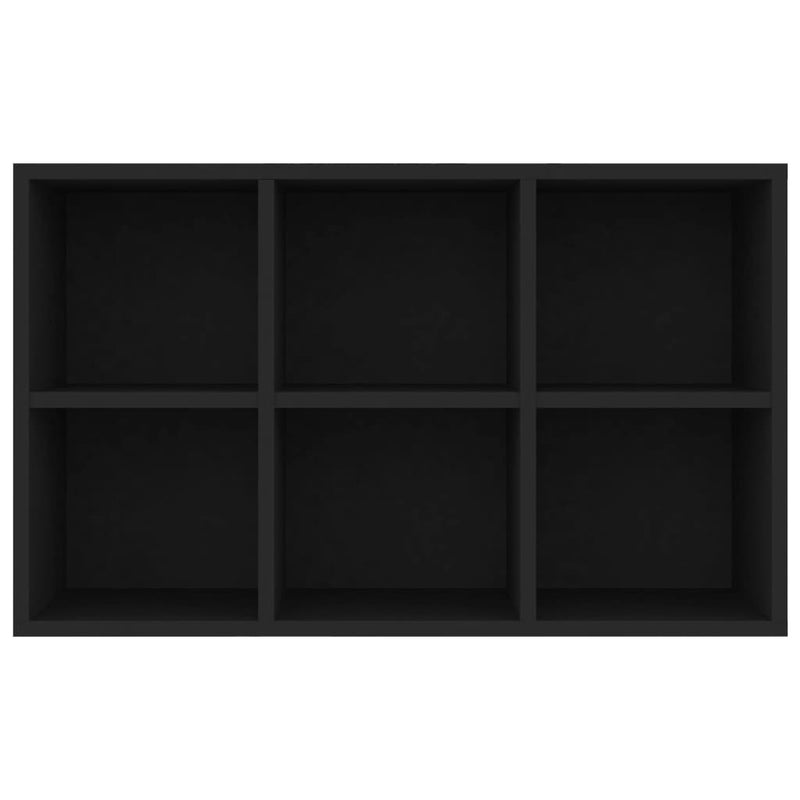 Bokhylle/skjenk svart 66x30x97,8 cm sponplate