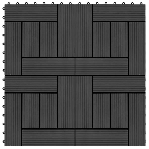 Terrassebord 22 stk 30x30 cm 2 kvm WPC svart