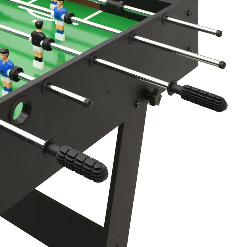 Sammenleggbart fotballbord 121x61x80 cm svart