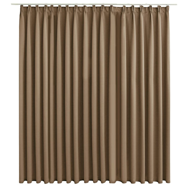 Lystett gardin med metallkroker gråbrun 290x245 cm