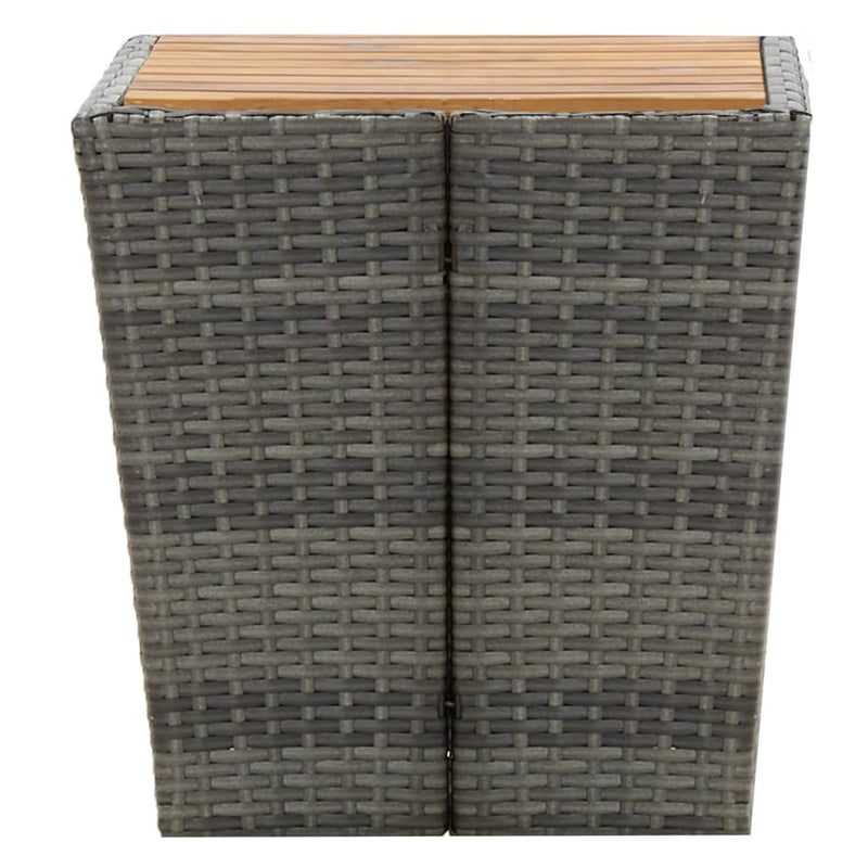 Tebord grå 41,5x41,5x43 cm polyrotting og heltre akasie