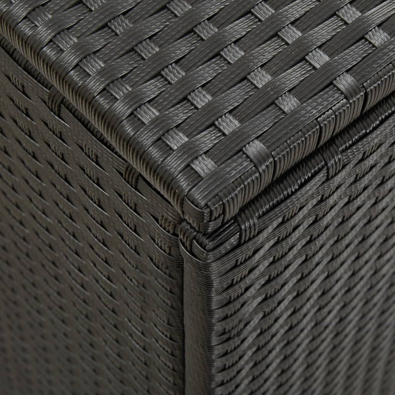 Utendørs oppbevaringsboks polyrotting 200x50x60 cm svart