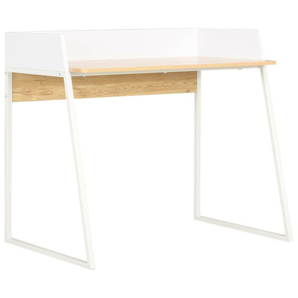 Skrivebord hvit og eik 90x60x88 cm