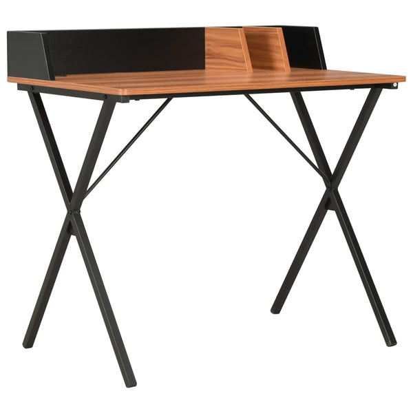 Skrivebord svart og brun 80x50x84 cm