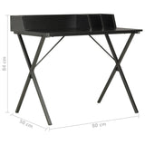 Skrivebord svart 80x50x84 cm