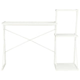 Skrivebord med hylle hvit 116x50x93 cm