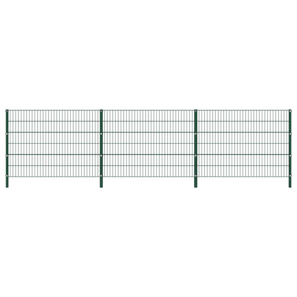 Gjerdepanel med stolper jern 5,1x1,2 m grønn
