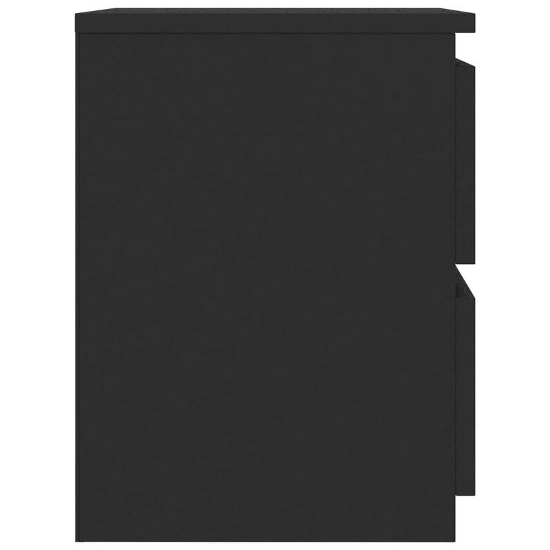 Nattbord 2 stk svart 30x30x40 cm sponplate
