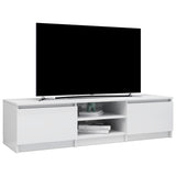 TV-benk høyglans hvit 140x40x35,5 cm sponplate