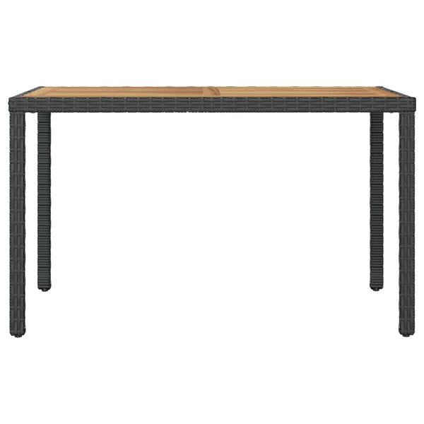 Hagebord svart og brun 123x60x74 cm heltre akasie