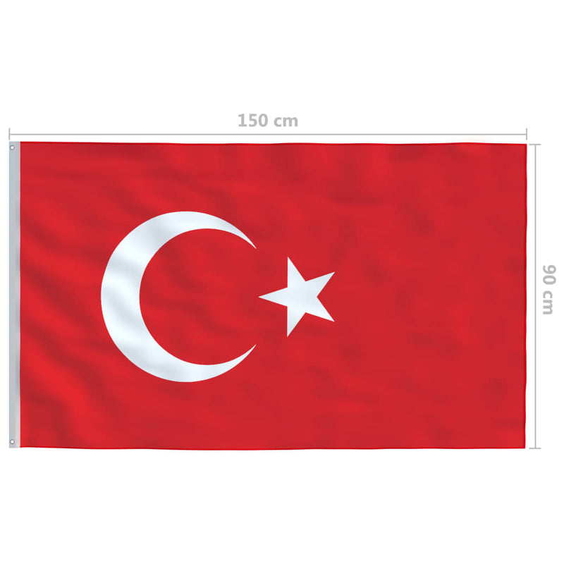 Tyrkisk flagg 90x150 cm