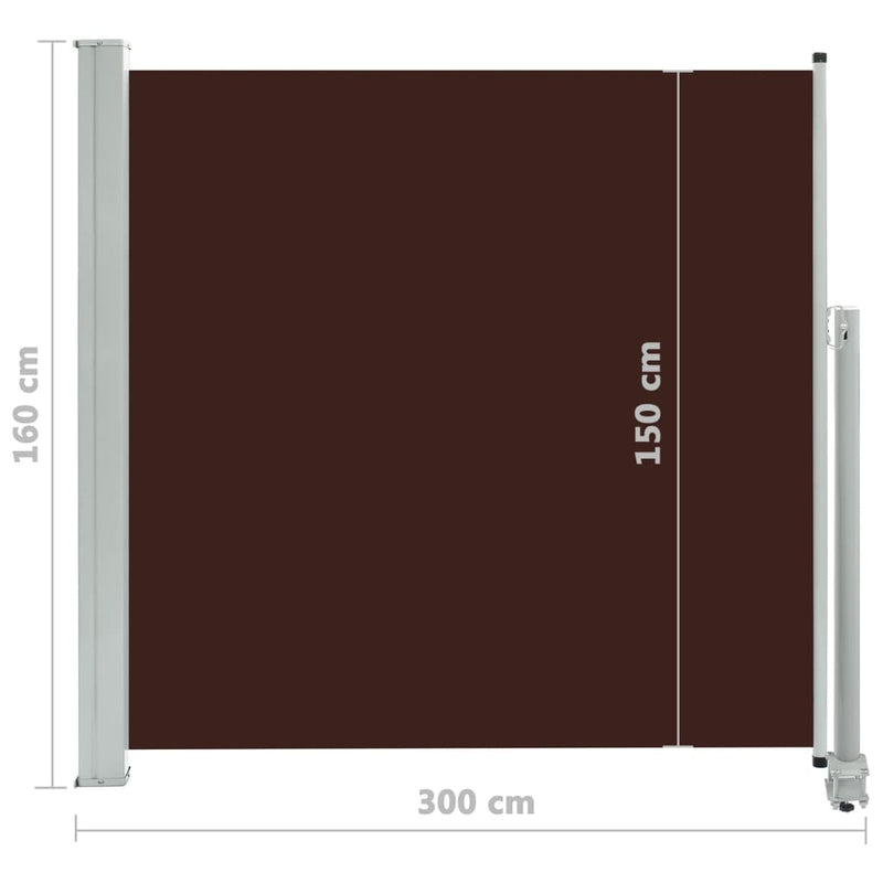 Uttrekkbar sidemarkise 160x300 cm brun