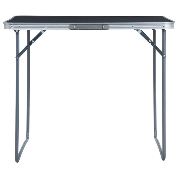Sammenleggbart campingbord med metallramme 80x60 cm grå