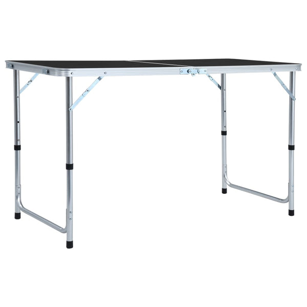 Sammenleggbart campingbord grå aluminium 120x60 cm