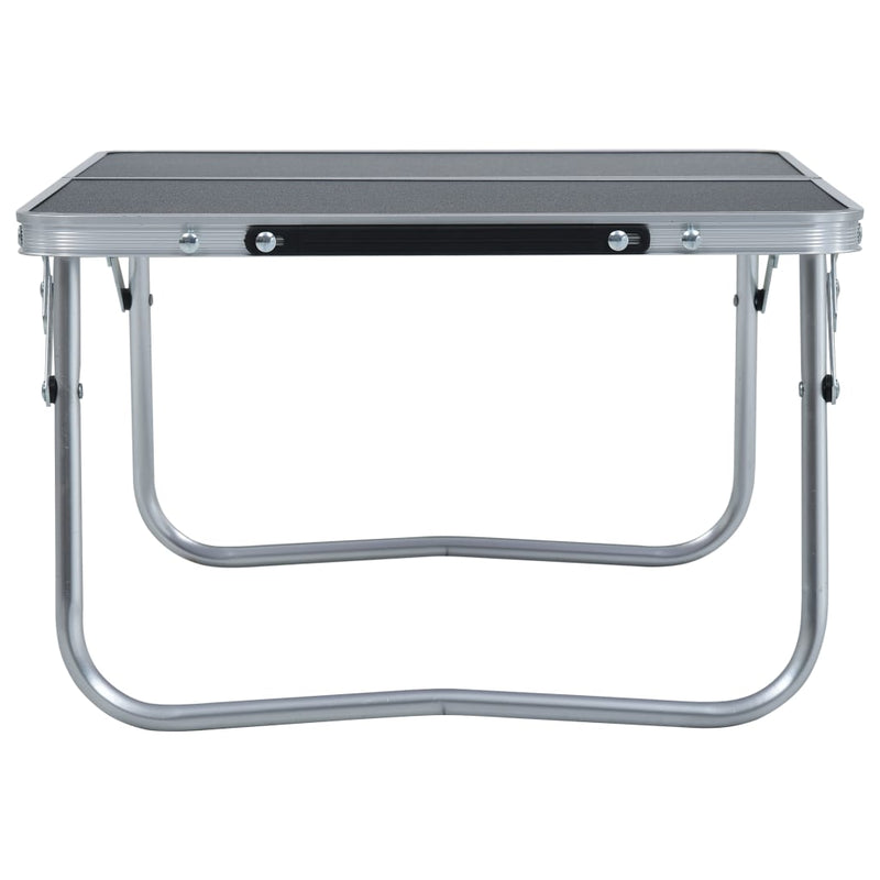 Sammenleggbart campingbord grå aluminium 60x40 cm