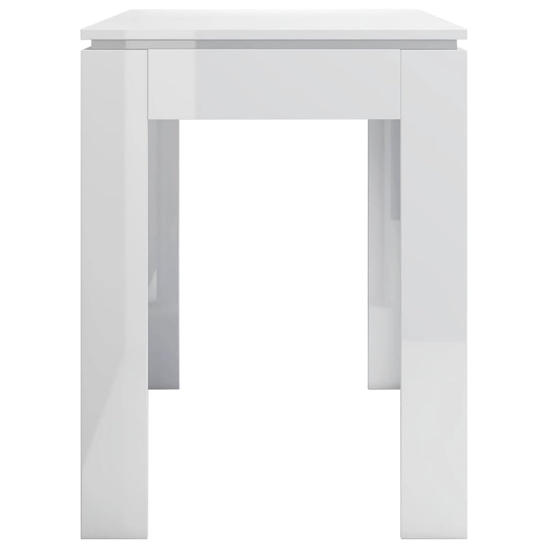 Spisebord høyglans hvit 120x60x76 cm sponplate