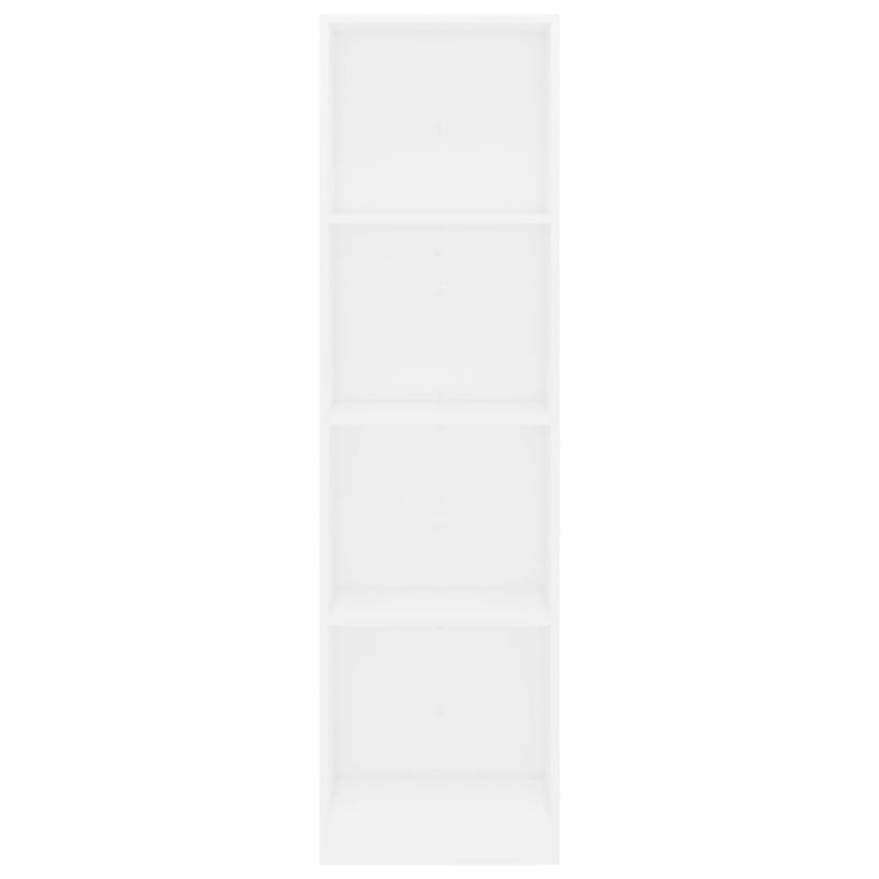 Bokhylle 4 nivåer hvit 40x24x142 cm sponplate