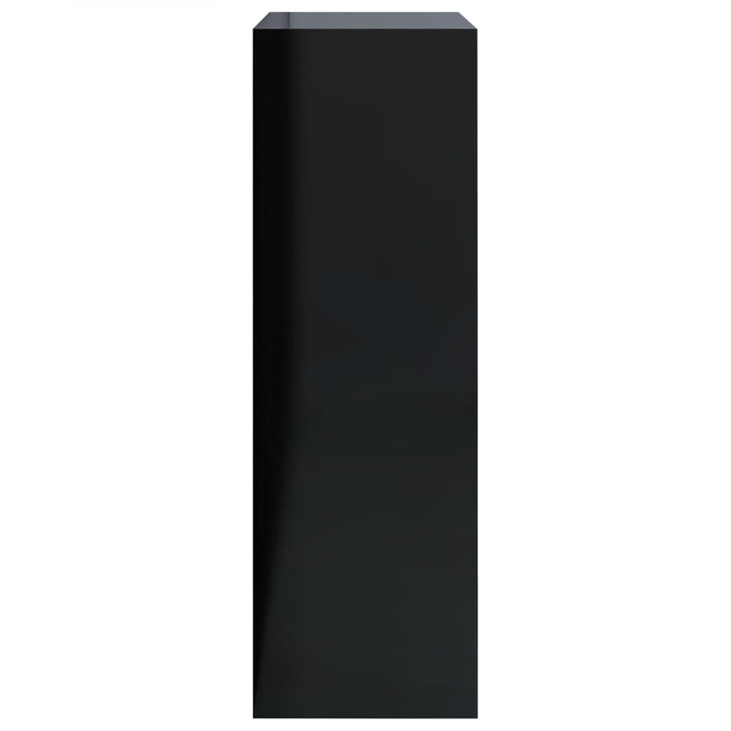 Bokhylle høyglans svart 60x24x74,5 cm konstruert tre