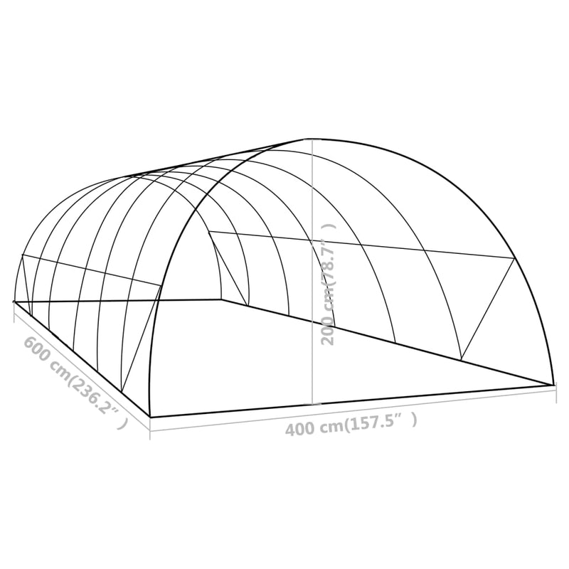 Drivhus 24 m² 6x4x2 m