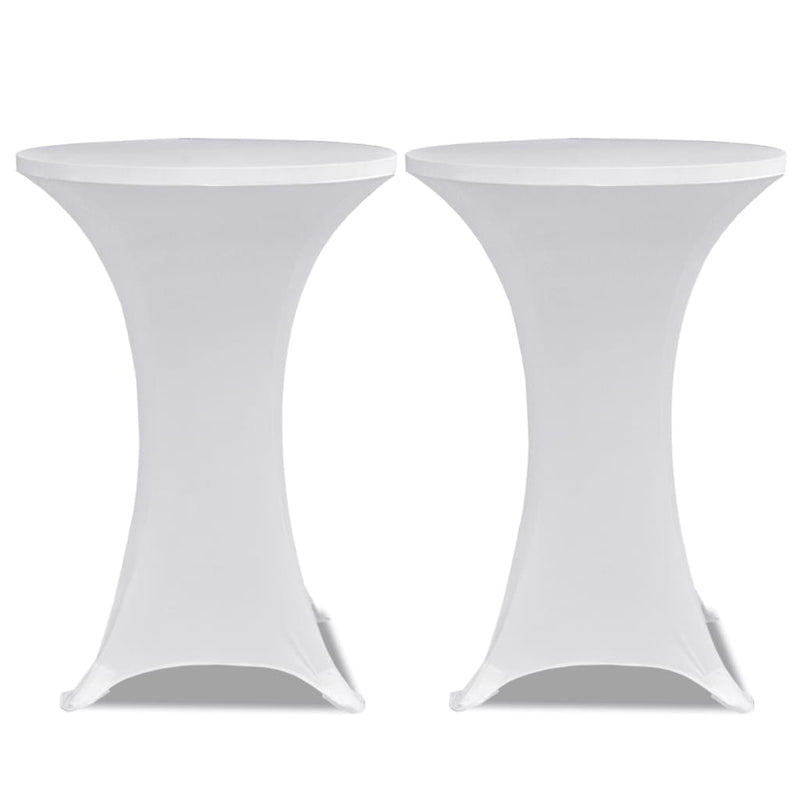 Stående bordduk Ø60 cm hvit strekk 4 stk