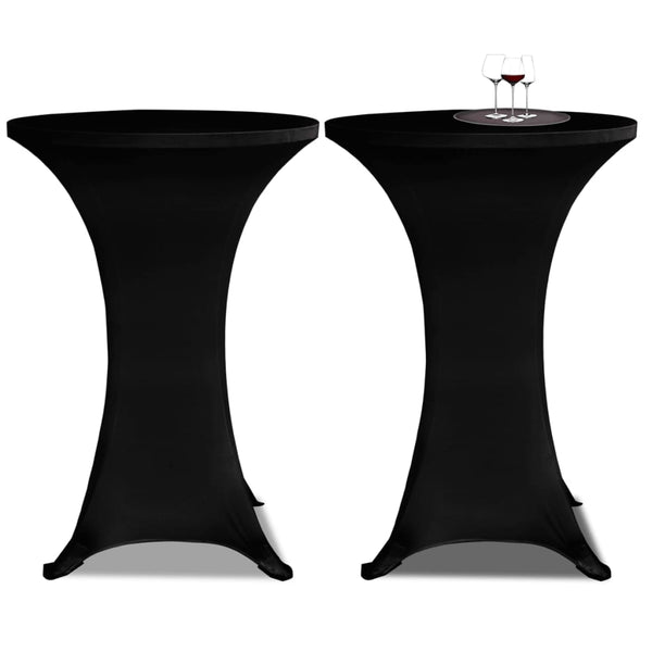 Stående bordduk Ø60 cm svart strekk 4 stk