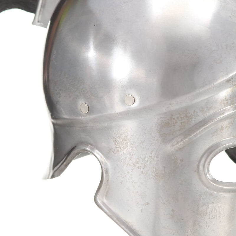 Gresk krigerhjelm antikk replika LARP sølv stål