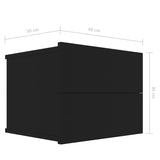 Nattbord 2 stk svart 40x30x30 cm sponplate