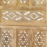 Romdeler håndskåret 5 paneler hvit 200x165 cm heltre mango