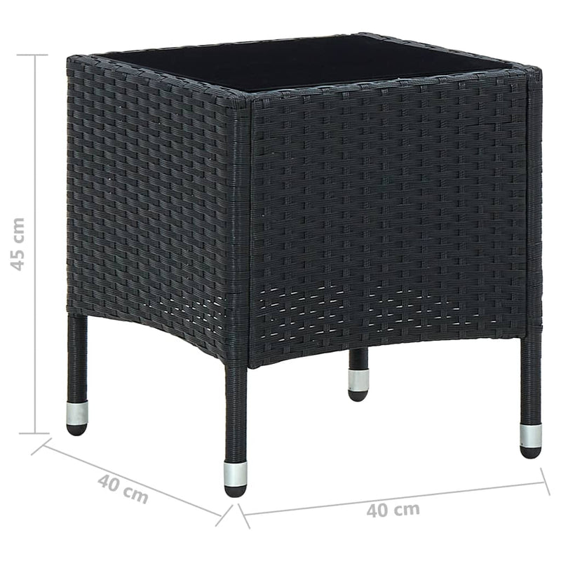 Hagebord svart 40x40x45 cm polyrotting