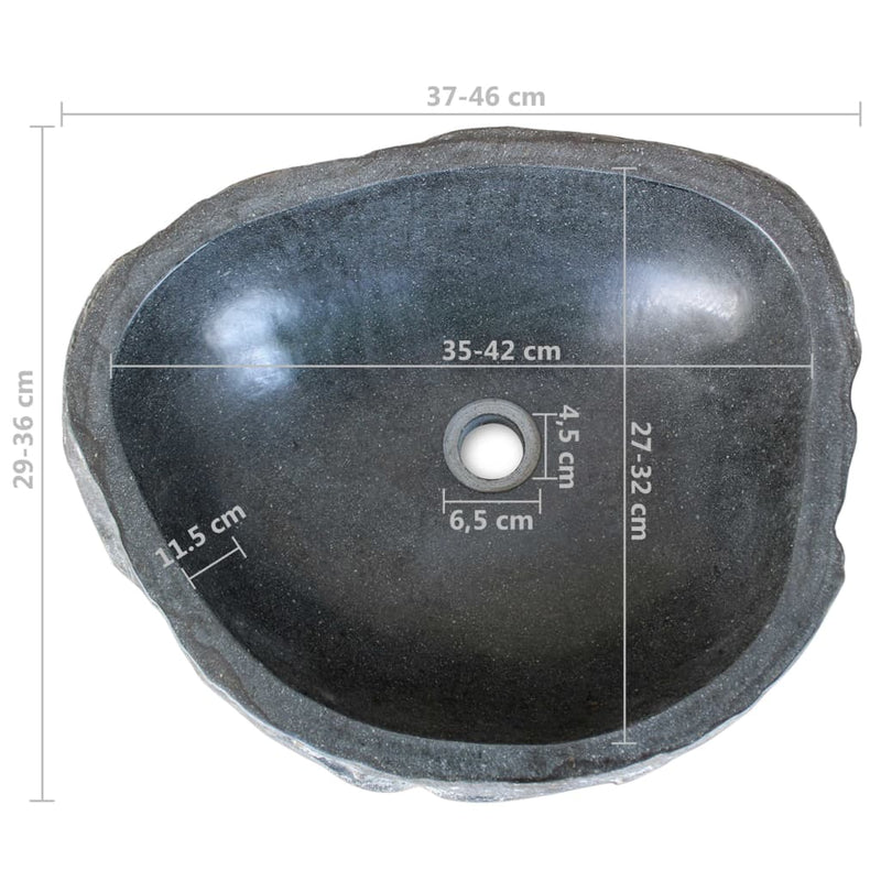 Vaskeservant oval elvestein 37-46 cm