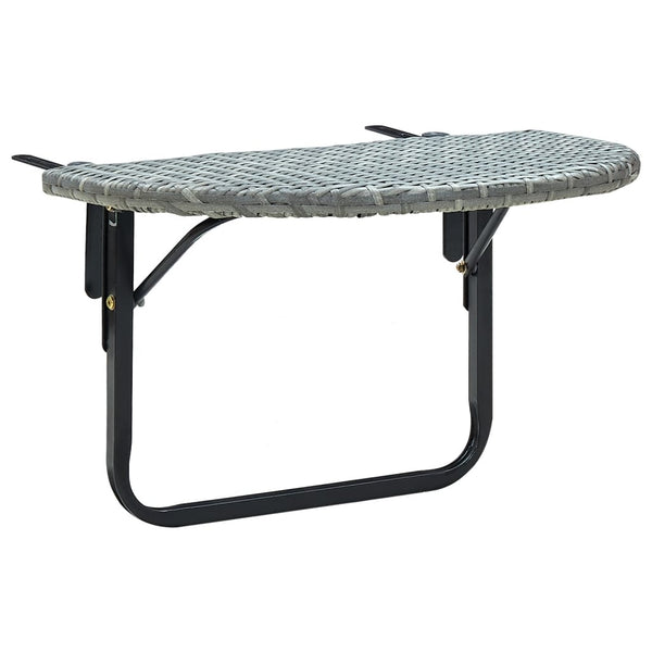 Balkongbord grå 60x60x40 cm polyrotting
