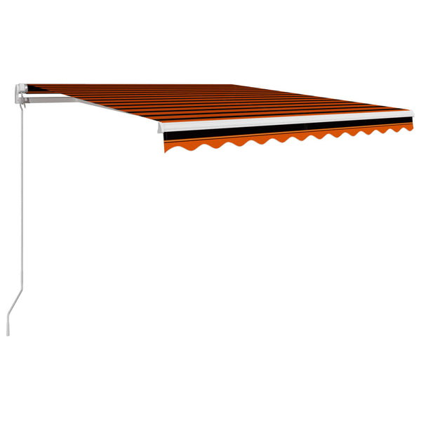 Manuell uttrekkbar markise 350x250 cm oransje og brun
