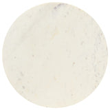 Salongbord hvit 60x60x35 cm ekte stein med marmorstruktur