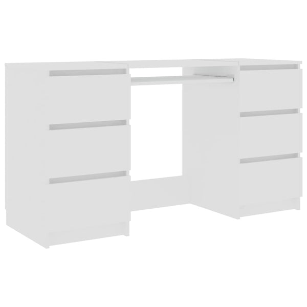 Skrivebord hvit 140x50x77 cm sponplate