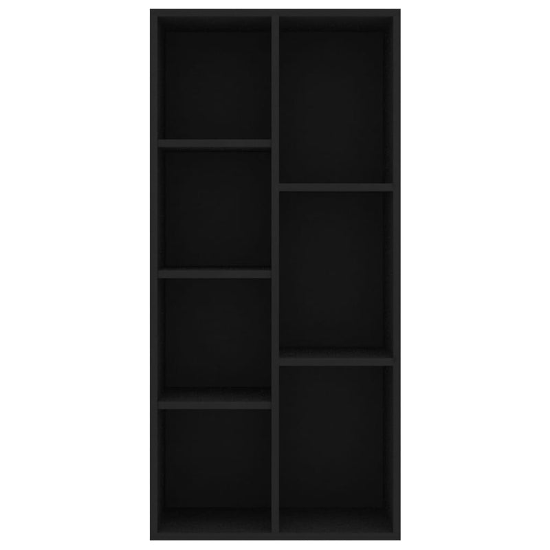 Bokhylle svart 50x25x106 cm sponplate