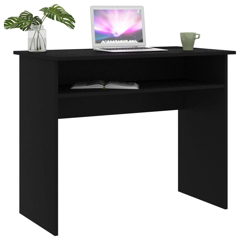Skrivebord svart 90x50x74 cm sponplate