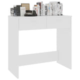 Skrivebord hvit 80x40x75 cm sponplate