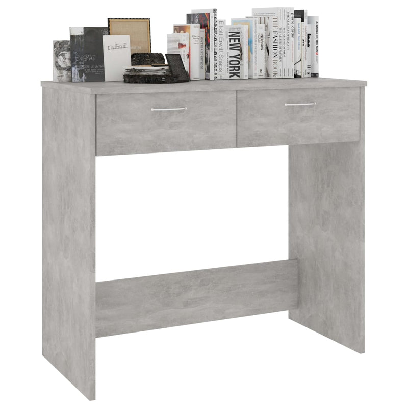 Skrivebord betonggrå 80x40x75 cm sponplate