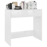 Skrivebord høyglans hvit 80x40x75 cm sponplate