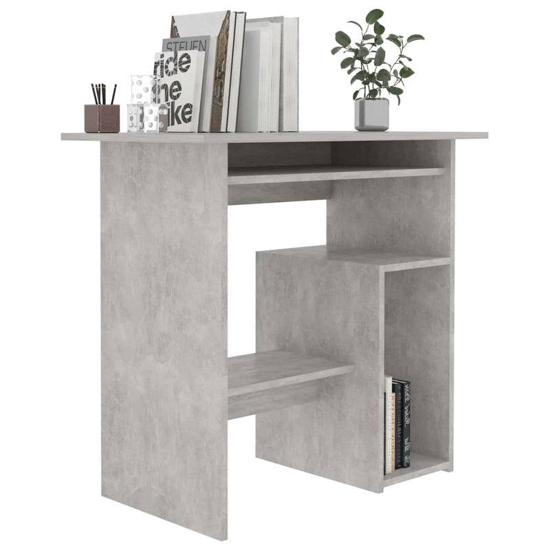 Skrivebord betonggrå 80x45x74 cm sponplate