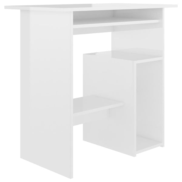 Skrivebord høyglans hvit 80x45x74 cm sponplate