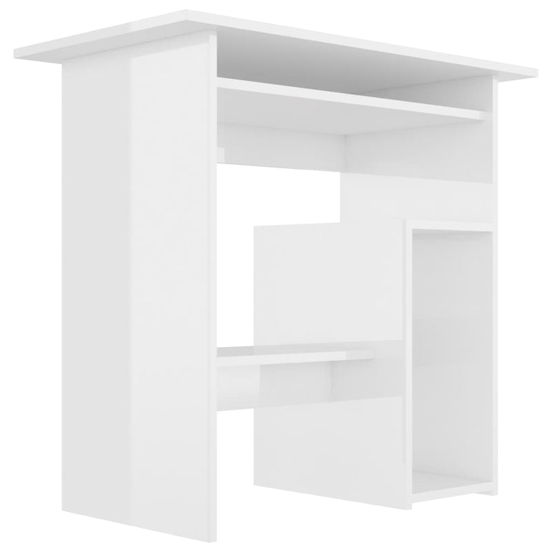 Skrivebord høyglans hvit 80x45x74 cm sponplate