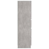 Skjenk med skuffer betonggrå 60x35x121 cm sponplate